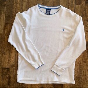 Polo by Ralph Lauren White and Blue Long Sleeve Tee